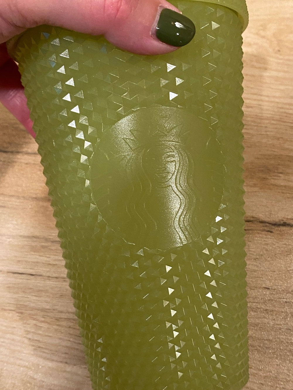 Glow in the dark STARBUCKS Halloween 16OZ Tumbler in Light Lime Green. NO STRAW